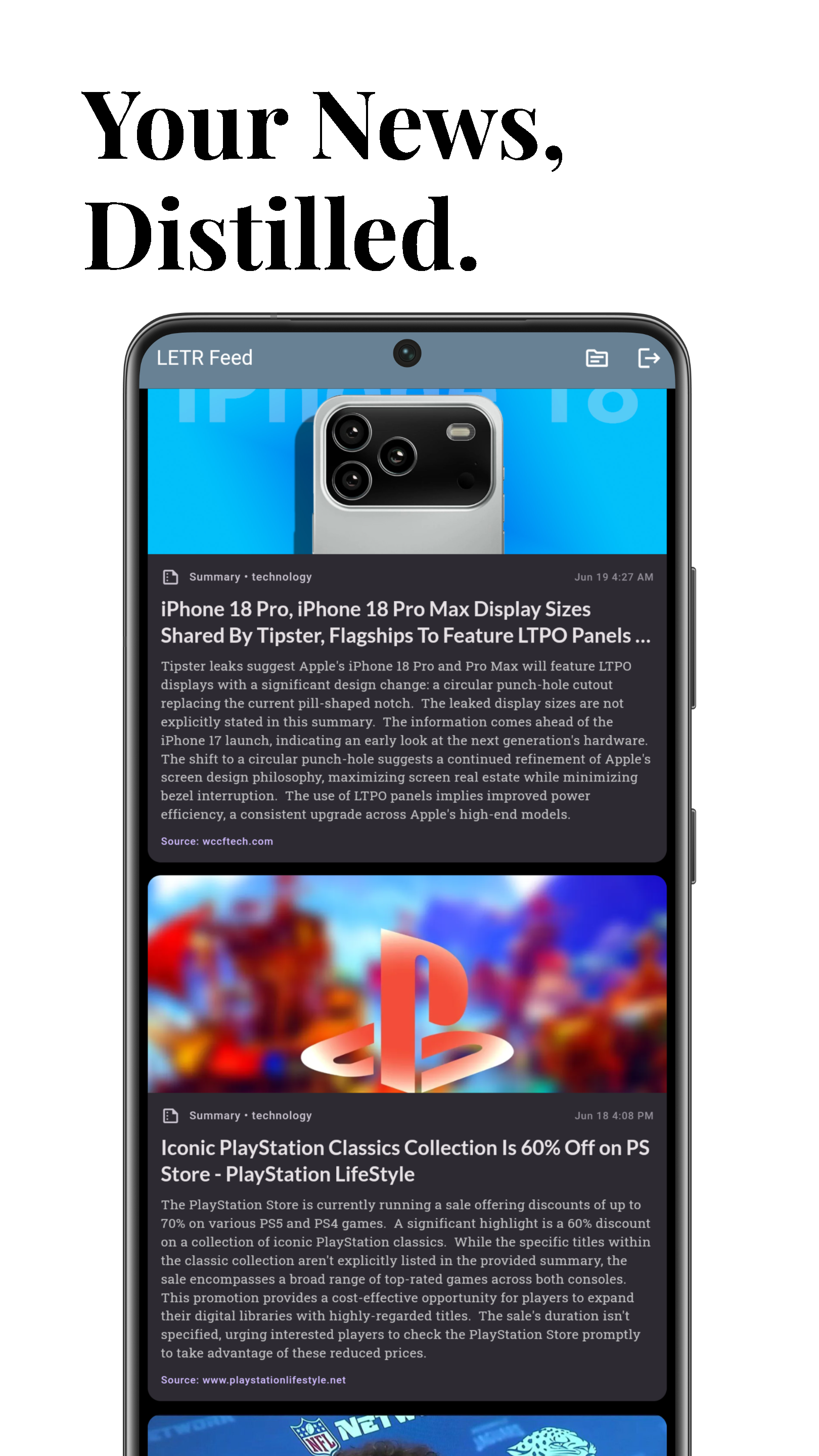 LETR Feed App Screenshot